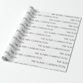 Papier Cadeau M. Et Mme Nom Script Mariage noir blanc (Déroulé)