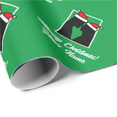 Papier Cadeau M. et Mme Père Noël couple drôle Noël (Coin rond)