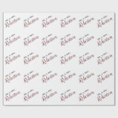 Papier Cadeau M. et Mme rouges Wedding Personalized de manuscrit (Plat)
