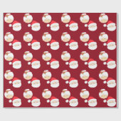 Papier Cadeau M. et Mme Santa Claus Noël rouge (Plat)