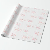 Papier Cadeau M. Et Mme Script Papier Enveloppant Rose (Déroulé)