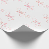 Papier Cadeau M. Et Mme Script Papier Enveloppant Rose (Coin)