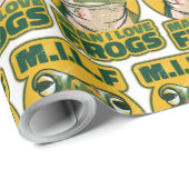 Papier Cadeau M.I.L.F Homme I Love Frogs Wrapper Paper, Frog (Coin rond)