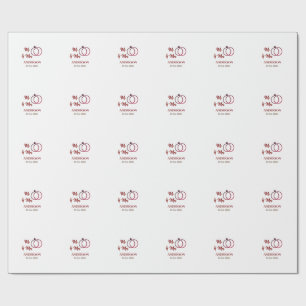 Papier Cadeau M & Mme ajoutent le nom de famille date année cade