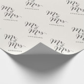 Papier Cadeau M. & Mme Classic Script Calligraphy Nom Mariage (Coin)