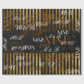 Papier Cadeau M. Mme initiales personnalisées d'occasion (Plat)