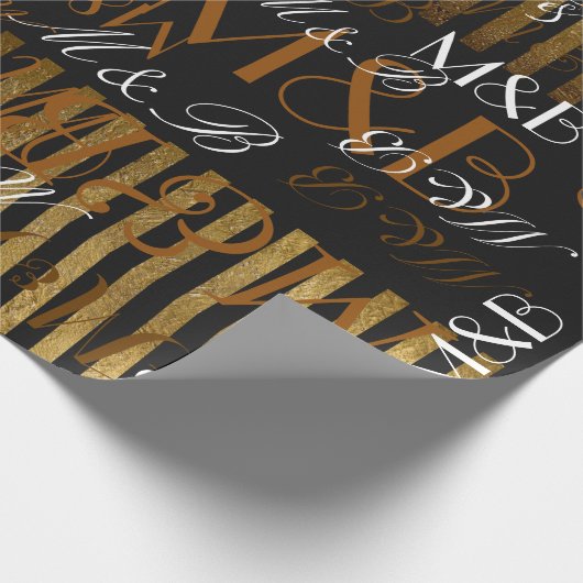 Papier Cadeau M. Mme initiales personnalisées d'occasion (Coin)