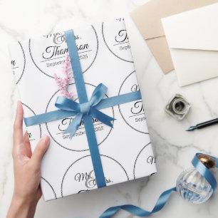 Papier Cadeau M. & Mme Mariage Date de célébration