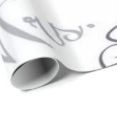 Papier Cadeau M. & Mme Mariage noir et blanc (Coin rond)