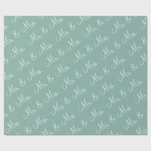 Papier Cadeau M. Mme Script Wedding shower  (Plat)