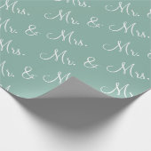 Papier Cadeau M. Mme Script Wedding shower  (Coin)
