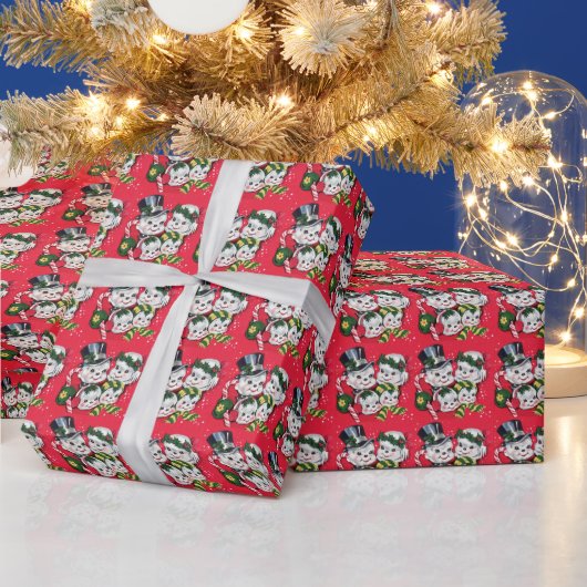 Papier Cadeau M. & Mme Snowman et Snowkids (Vacances)