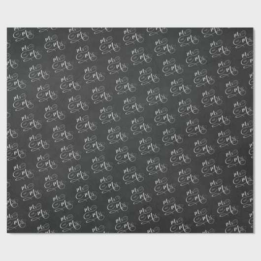 Papier Cadeau M. & Mme sur tableau noir (Plat)