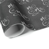 Papier Cadeau M. & Mme sur tableau noir (Coin rond)