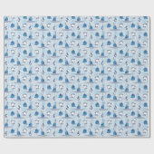 Papier Cadeau M. Narwhal Blue Snowflake Motif (Plat)