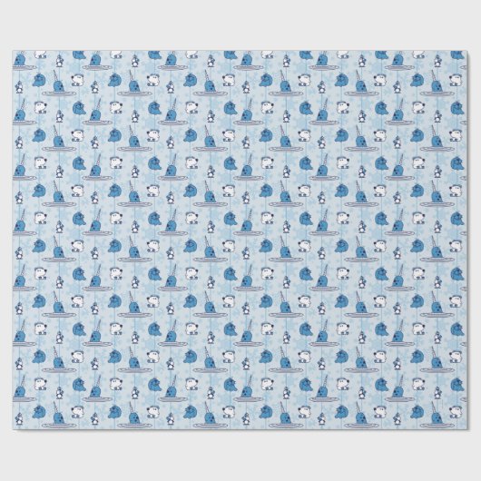 Papier Cadeau M. Narwhal Blue Snowflake Motif (Plat)