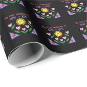 Papier Cadeau Ma Langue D'Amour Est Douce - Coudre (Coin rond)