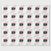 Papier Cadeau Ma première bougie de Noël ajouter nom photo bébé (Plat)