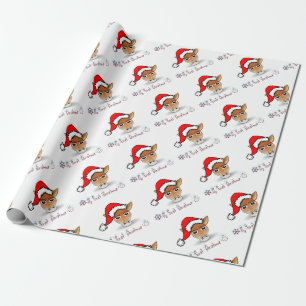 Papier Cadeau Ma première girafe de bébé de Noël