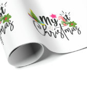 Papier Cadeau ma première tenue de noël pour bébé bébé (Coin rond)