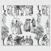 Papier Cadeau macabre halloween régence squelette toile (Plat)