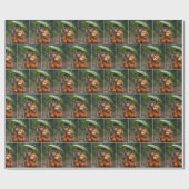 Papier Cadeau Macaque Monkey with a Stuffed Orangutan (Plat)