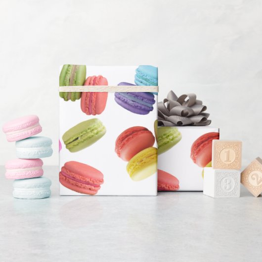 Papier Cadeau Macaron coloré Cookies Motif Toutes les occasions (Baby Shower)
