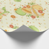 Papier Cadeau macaron pâtisseries dessert macaron à fleurs sucré (Coin)