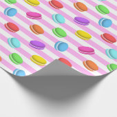 Papier Cadeau Macaron rose rayé (Coin)