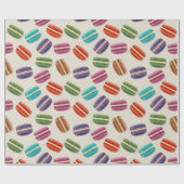 Papier Cadeau Macarons colorés mignons Motif avec Pois (Plat)