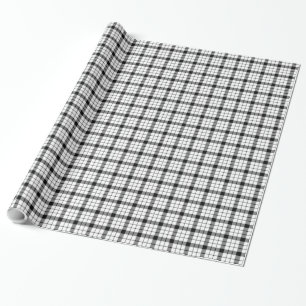 Papier Cadeau MacFarlane tartan noir blanc plaid