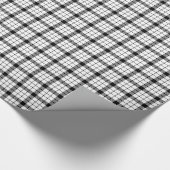 Papier Cadeau MacFarlane tartan noir blanc plaid (Coin)