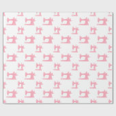 Papier Cadeau machine à coudre rose (Plat)