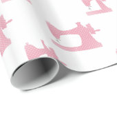 Papier Cadeau machine à coudre rose (Coin rond)