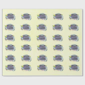 Papier Cadeau Machine à écrire violette de milieu de siècle manu (Plat)