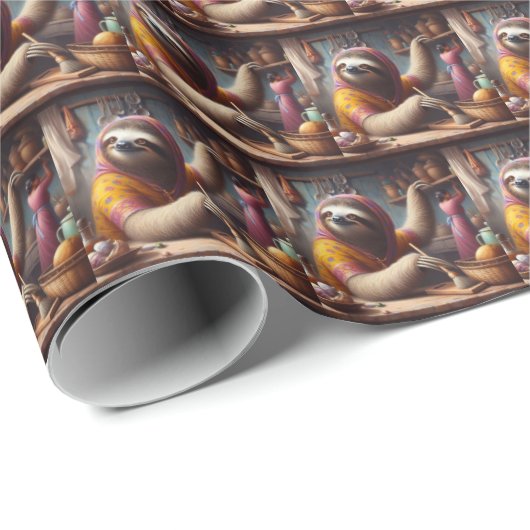 Papier Cadeau Machine à laver une cuisine (Coin rond)