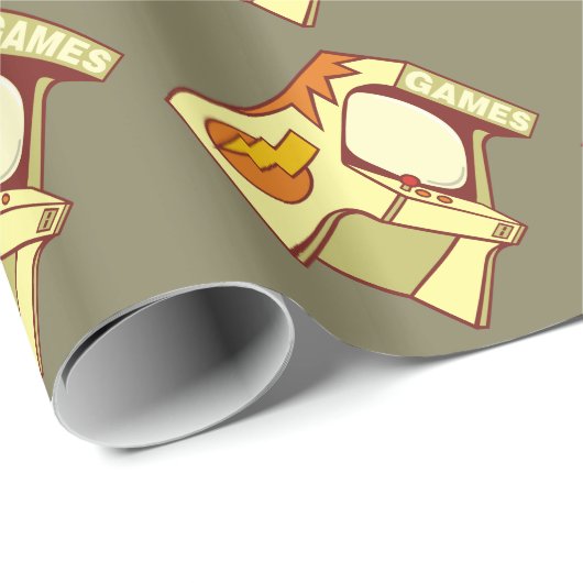 Papier Cadeau Machine d'arcade (Coin rond)