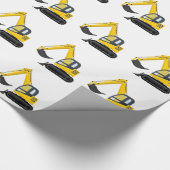 Papier Cadeau Machine jaune et noire de construction (Coin)