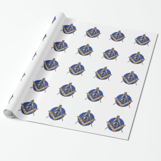 Papier Cadeau Maçon bleu de loge (Déroulé)