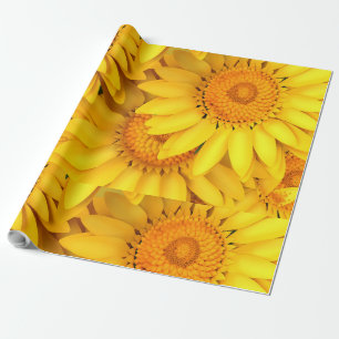Papier Cadeau Macro couleur orange jaune tournesol fermer