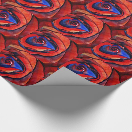 Papier Cadeau Macro rouge rose abstraite peinture d'art (Coin)