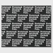 Papier Cadeau Macronutriments. Protéines & Alcool & Carbes & Gra (Plat)