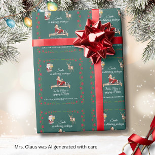 Papier Cadeau Madame Claus aime le Pilates Nom