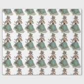 Papier Cadeau Madame victorienne papier d'emballage (Plat)