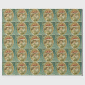 Papier Cadeau Madame victorienne vintage de Noël (Plat)