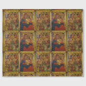 Papier Cadeau Madone noire éthiopienne et enfant avec saints (Plat)