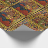 Papier Cadeau Madone noire éthiopienne et enfant avec saints (Coin)