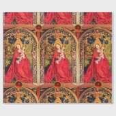 PAPIER CADEAU MADONNA DU ROSE BOWER, ROUGE RUBY GEMSTONES (Plat)