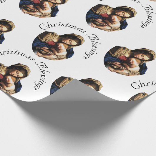 Papier Cadeau Madonna with Christ Child Customizable White (Coin)