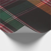 Papier Cadeau Madras moderne Plaid Rouge Vert Carré Motif (Coin)